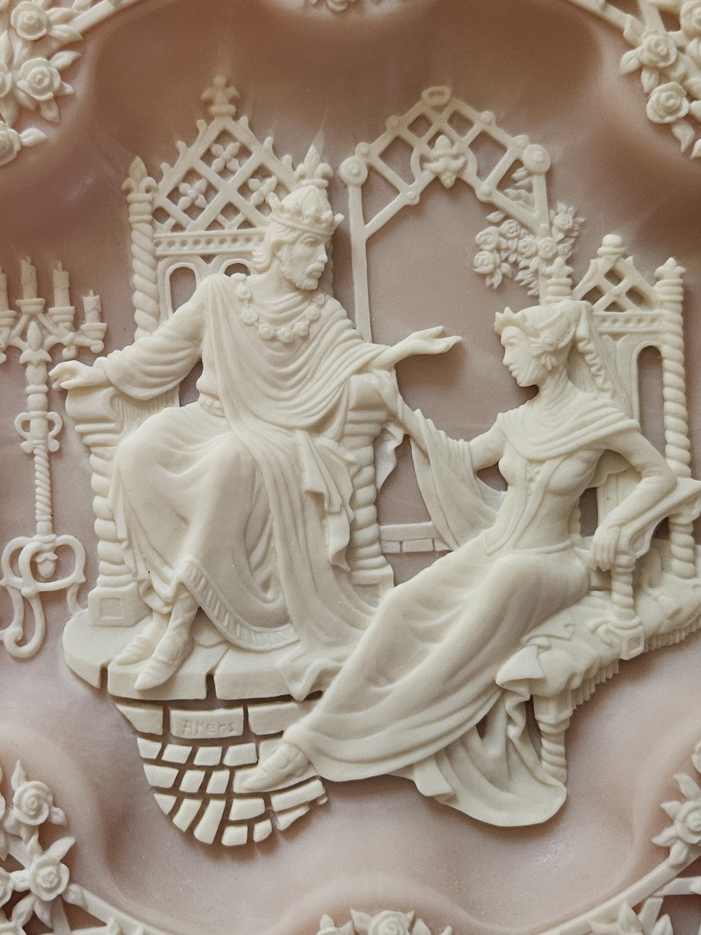 Inconlay 3D Shakespear Lovers McBeth & Lady McBeth Plate Cameo Limited Ed 1989